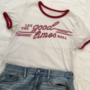 Vintage Ringer Tee 'Let The Good Times Roll'